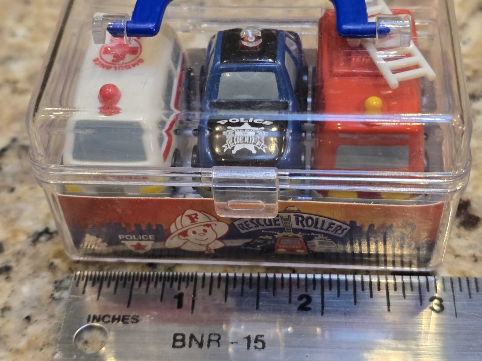 Rescue Rollers Cars Police Fire Ambulance Mini Cars in Protector Box NEW 2000’S