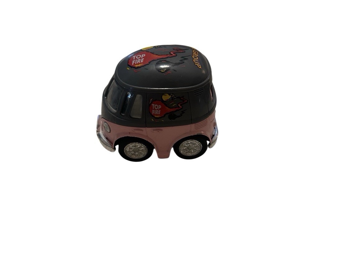 Vtg VW Volkswagon Beetle Flower Power Diecast 3.5” Pullback Car Kintoy