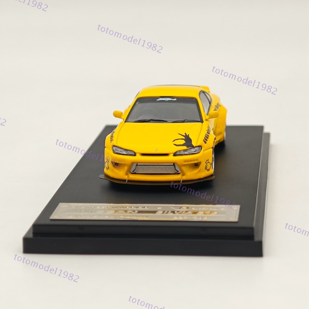 SW 1/64 Nissan Silvia S15 Pandem Rocket Bunny Yellow Diecast Model Car Limited