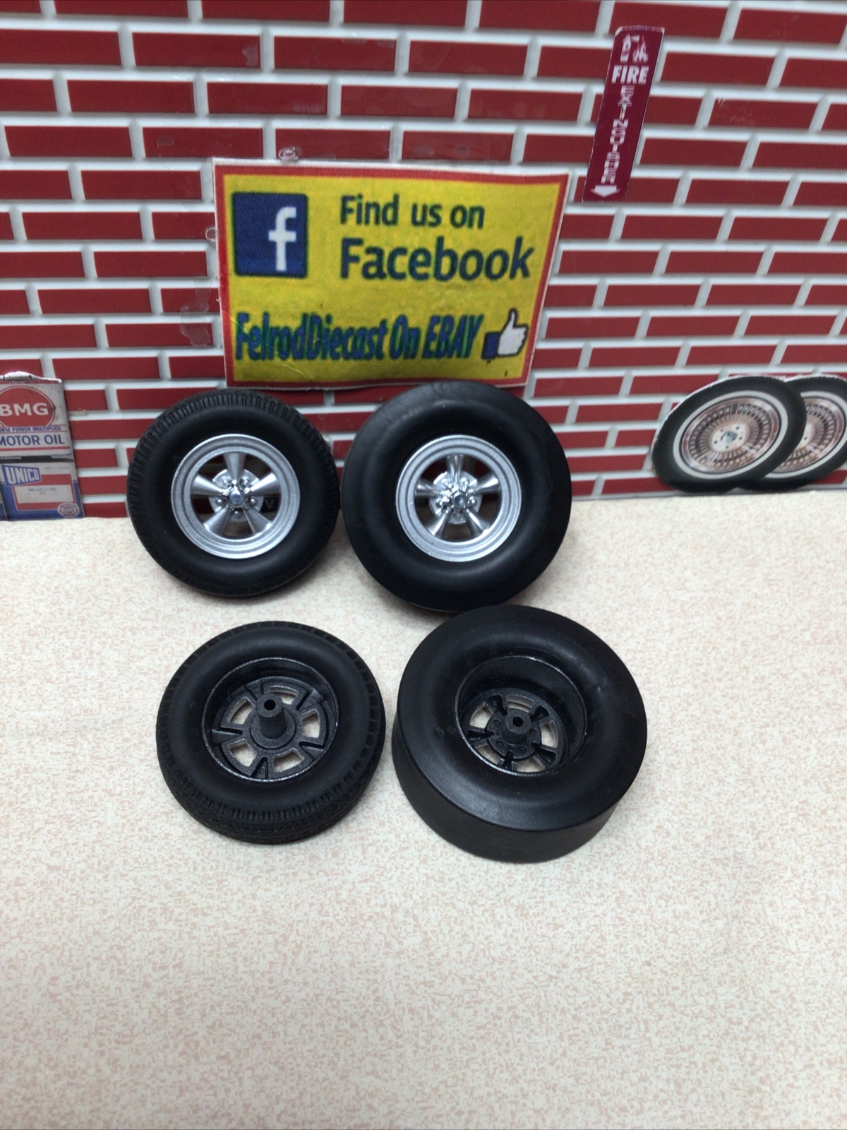 1/18 ACME Drag Wheel and Tire Set From A/FX 1965 Tasca Ford Mustang A1801839W