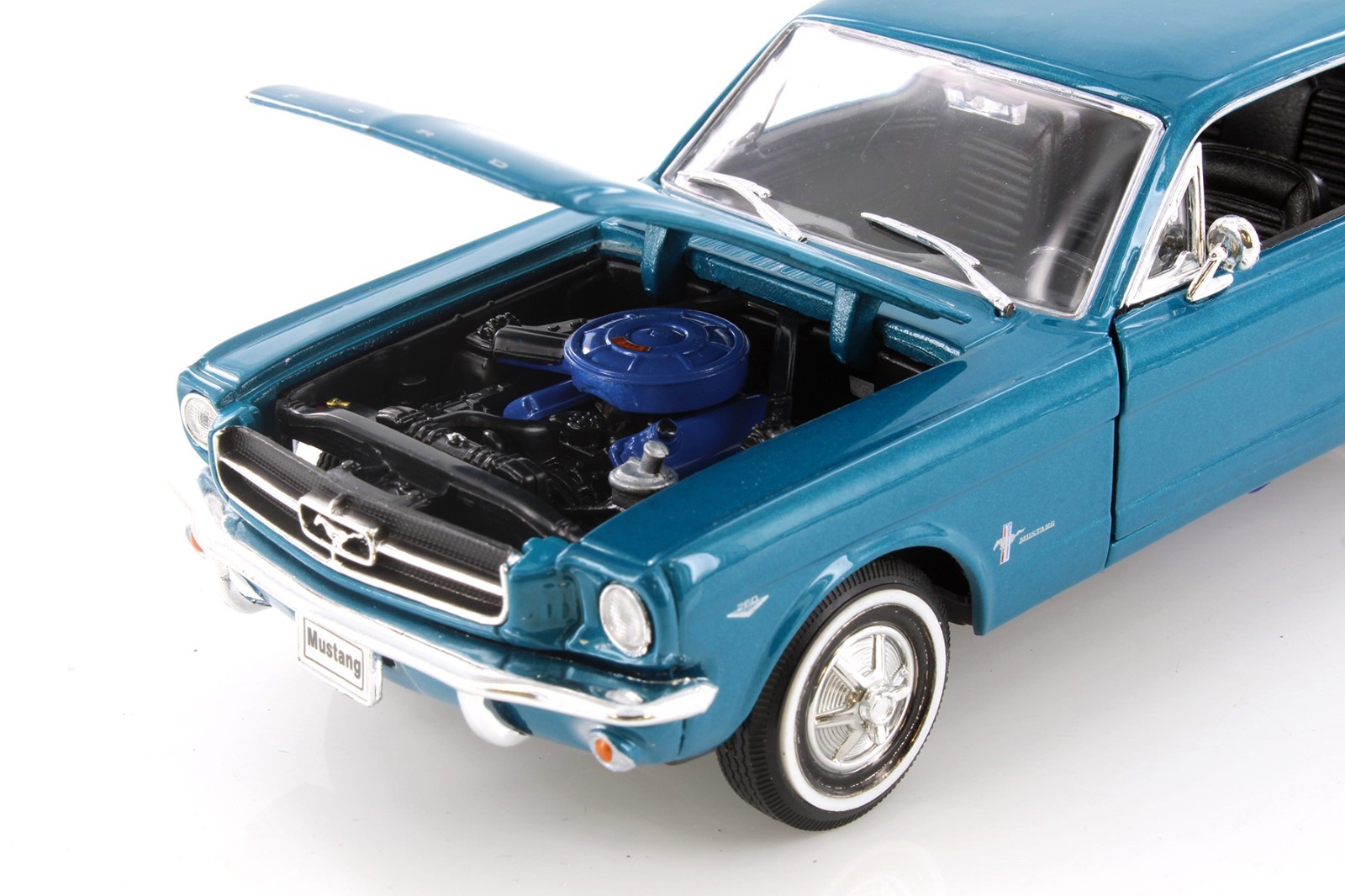 1964 FORD MUSTANG COUPE (1964.5) TURQUOISE WELLY 22451/4D 1/24 DIECAST CAR