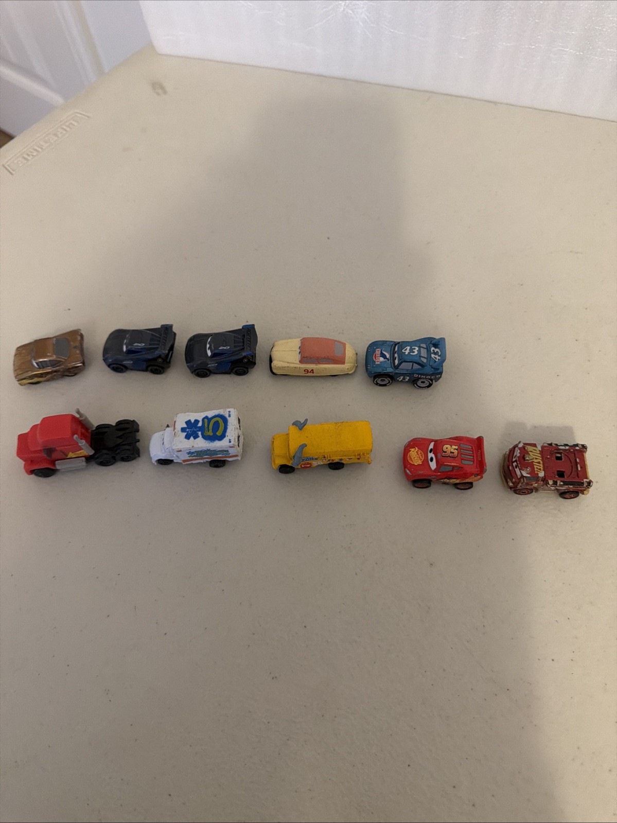 10 Disney Pixar Cars/mixed Lot(6)mini racers(4) Non Roll/played W/Condition/B146