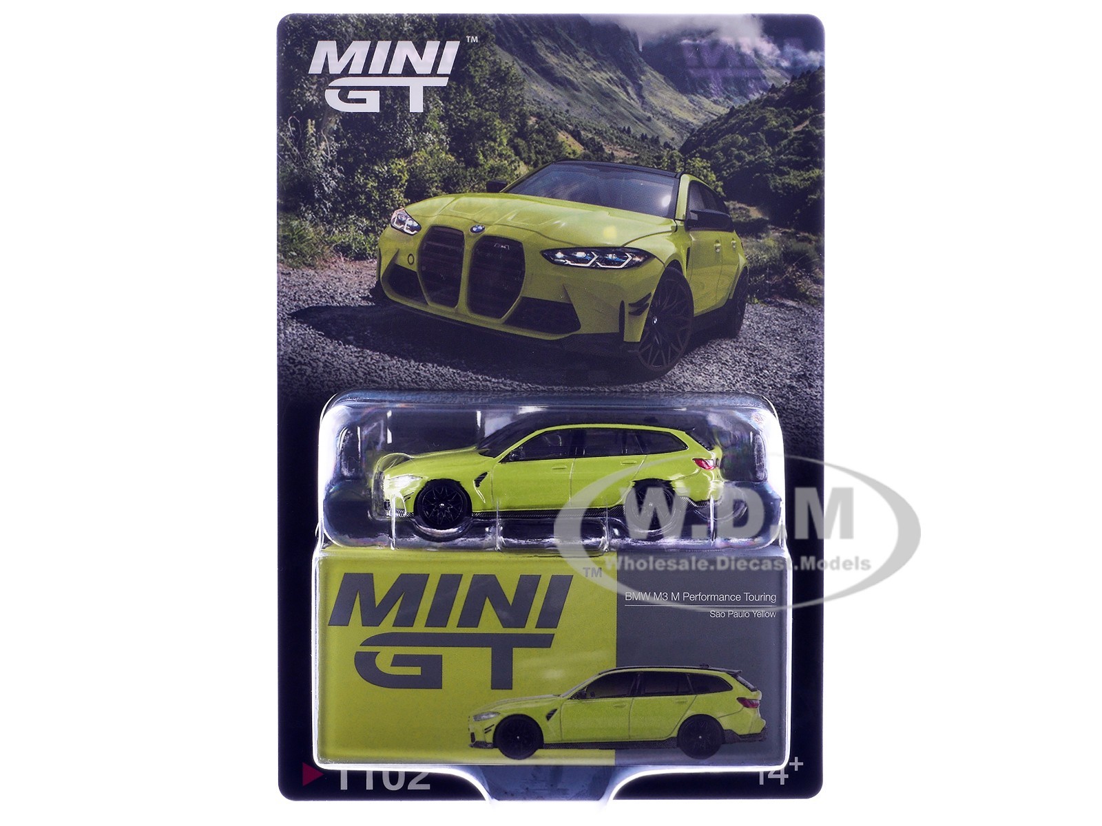 BMW M3 M PERFORMANCE TOURING SAO PAULO YELLOW 1/64 DIECAST BY MINI GT MGT01102