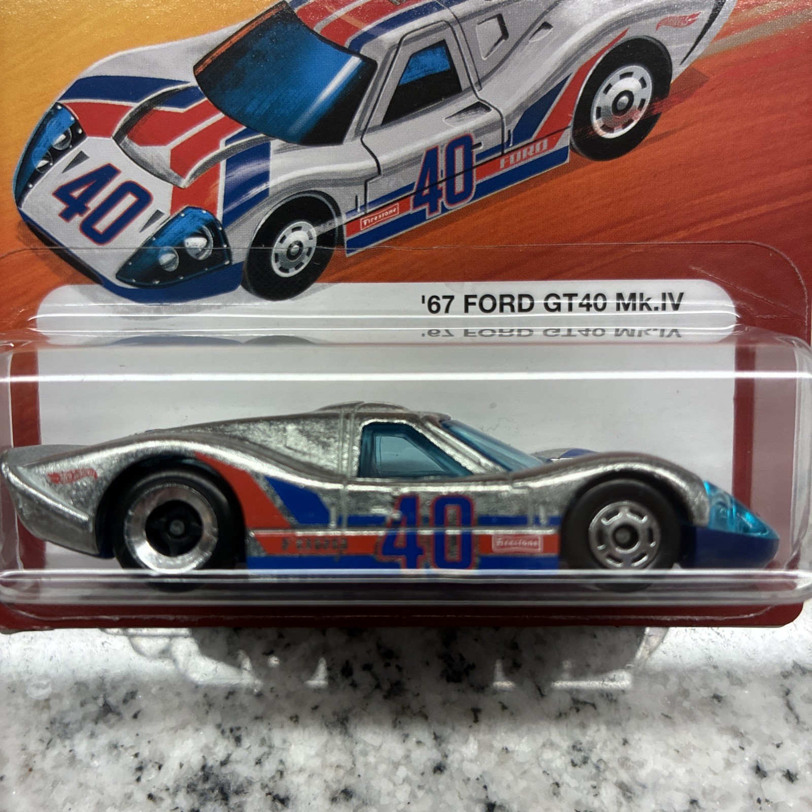 🔥🛞HOT WHEELS *WHEEL ERROR* The Hot Ones ’67 FORD GT40 Mk.IV Silver 6/8 Mk IV