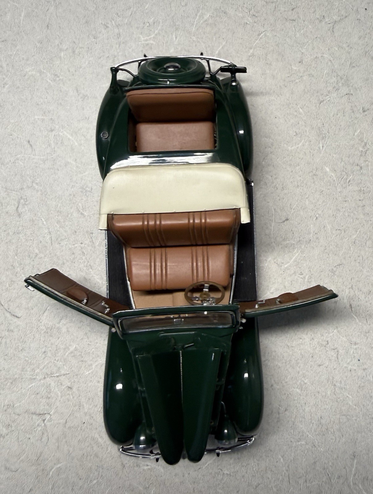 1936 Ford 1:24 Green Convertible With Stand Franklin Mint Precision Models Loose