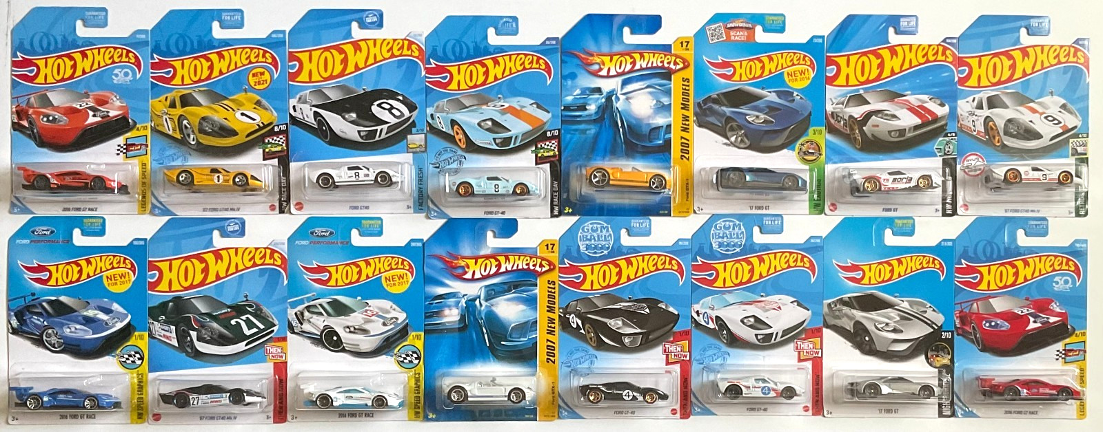 HOT WHEELS LOT OF 16 FORD GT-40/GTX-1/GT RACE/GT-40 MK IV