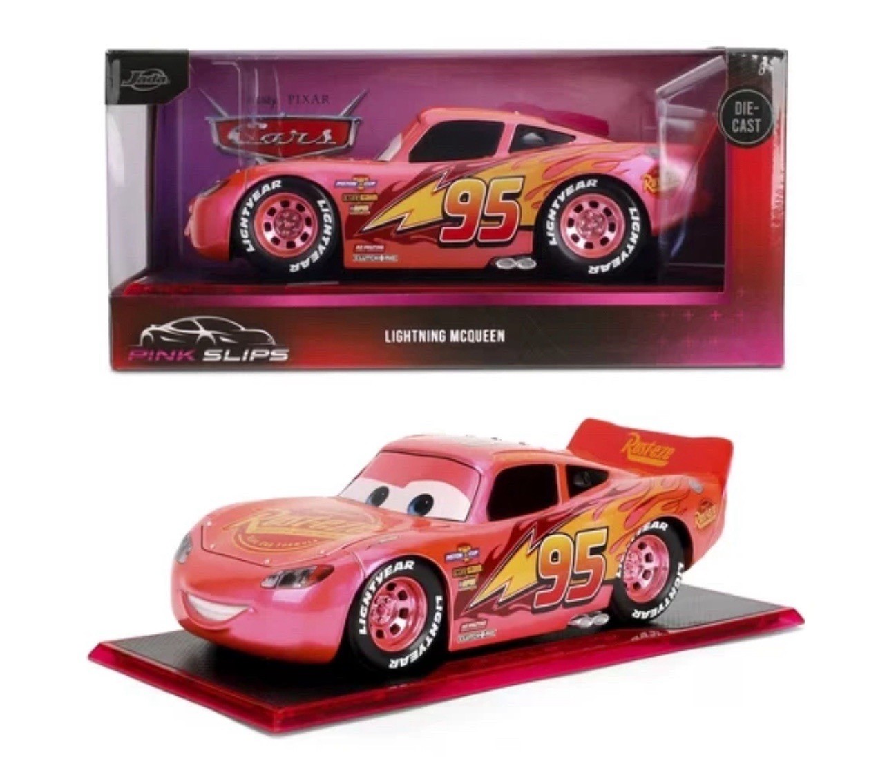 IN HAND Jada Pink Slips CHASE Disney Cars Lightning McQueen 1:24 FREE SHIP