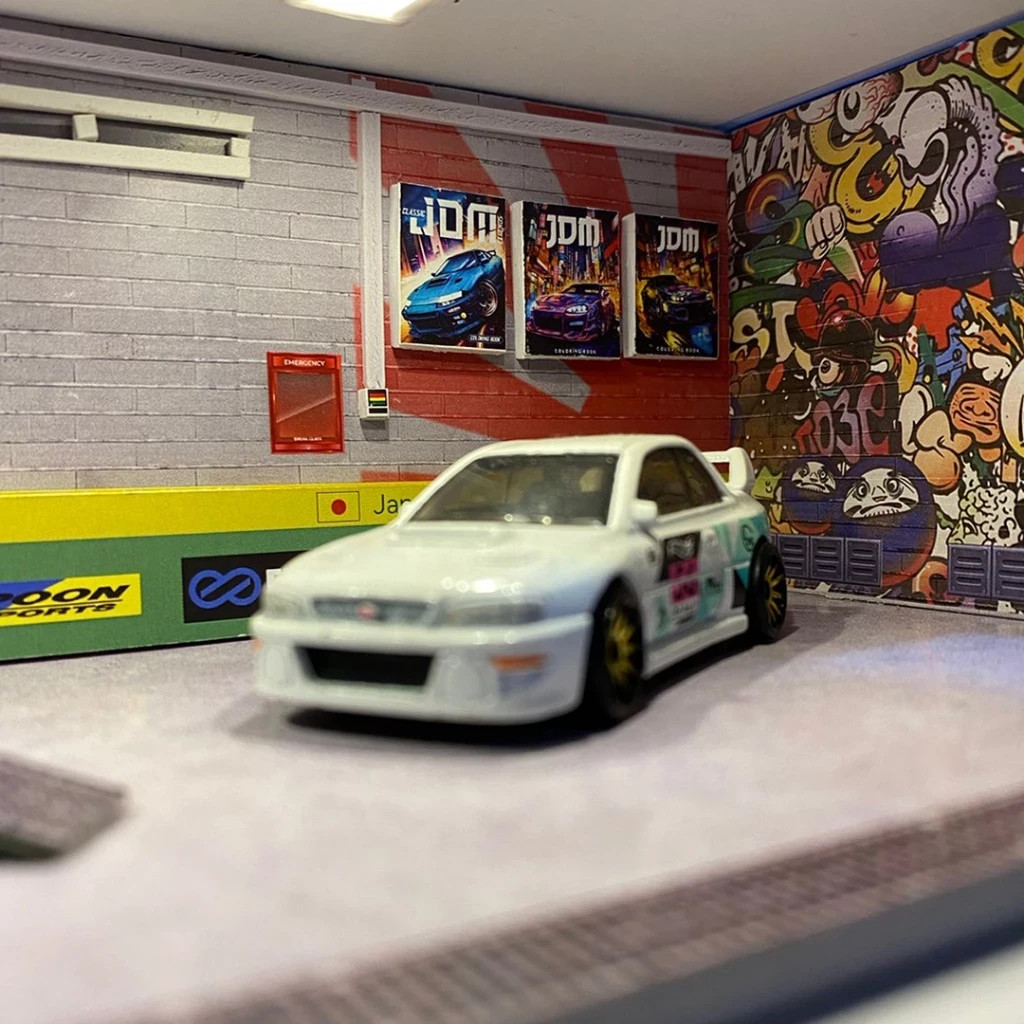 Diorama 1/64 Scale JDM Pandalism Garage Models Display with LED Handmade