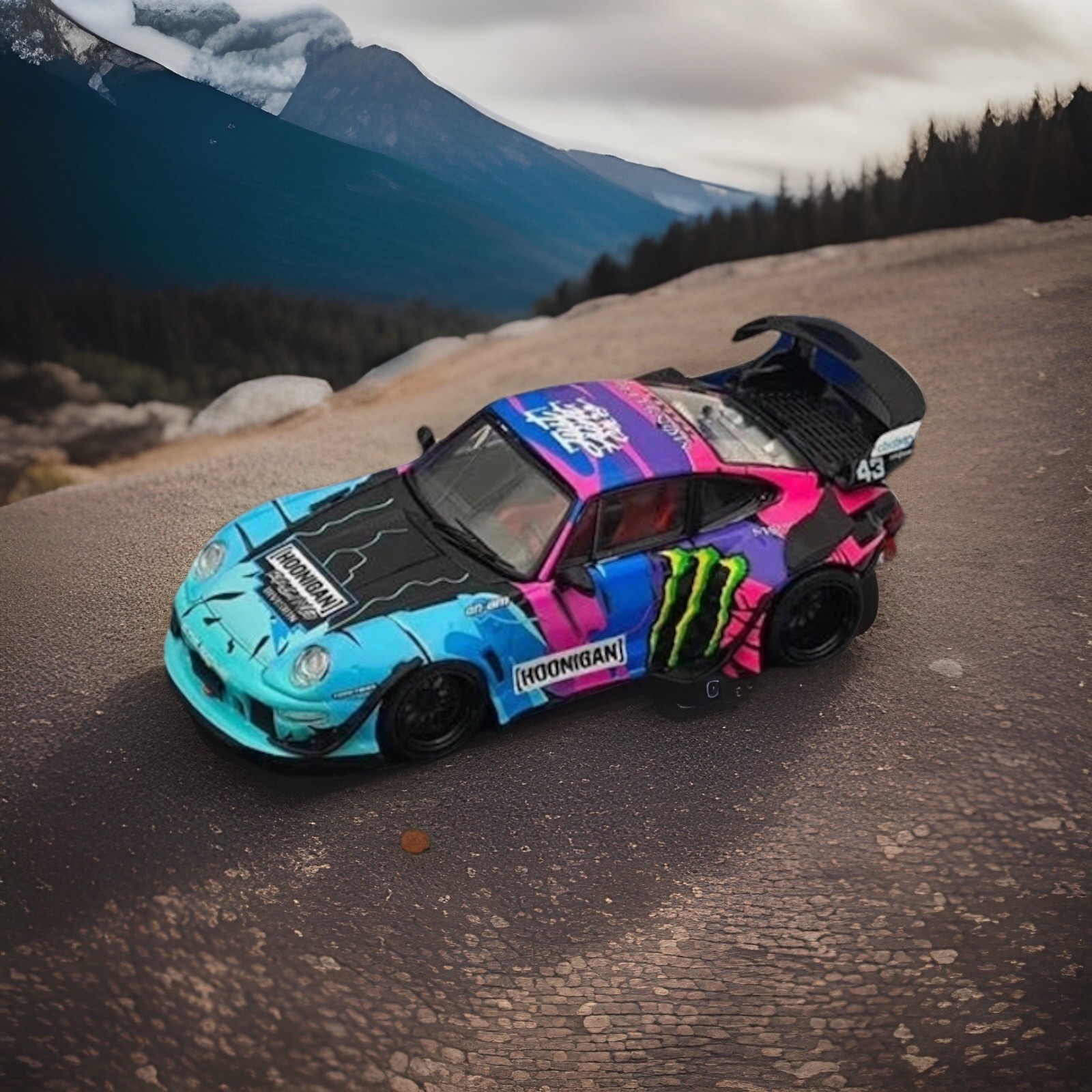 STREET WARRIOR PORSCHE RWB 993 HOONIGAN LIVERY 1:64~LIMITED EDITION 035 of 499