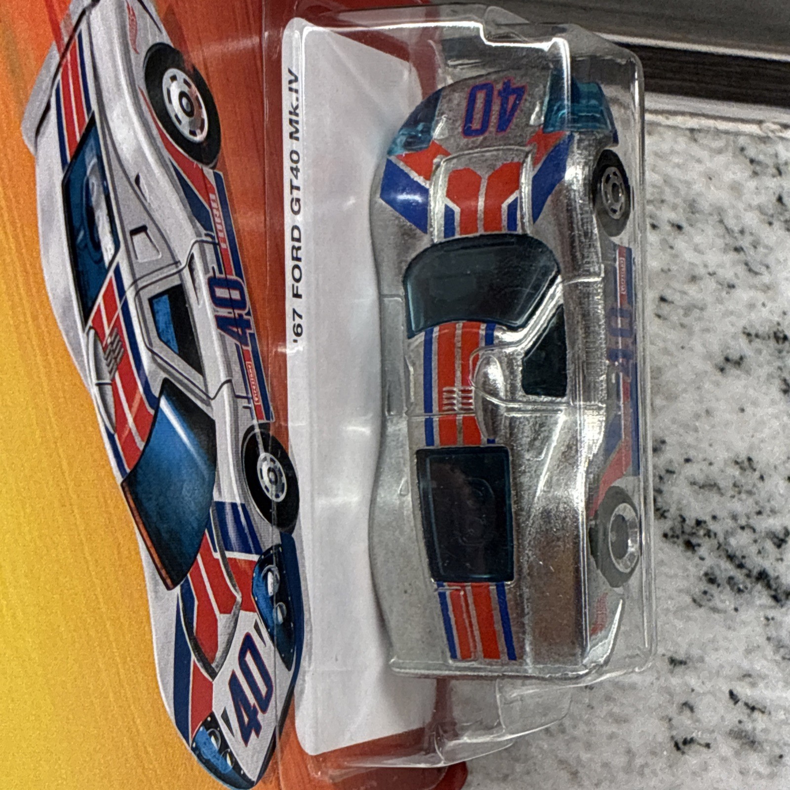 🔥🛞HOT WHEELS *WHEEL ERROR* The Hot Ones ’67 FORD GT40 Mk.IV Silver 6/8 Mk IV