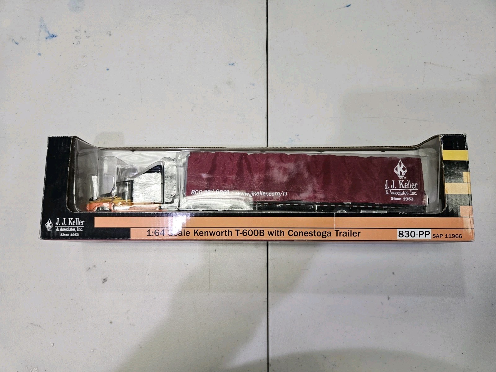 SpecCast J.J. Keller 1:64 Kenworth T-600B w/Conestoga Trailer #830-PP *Details*