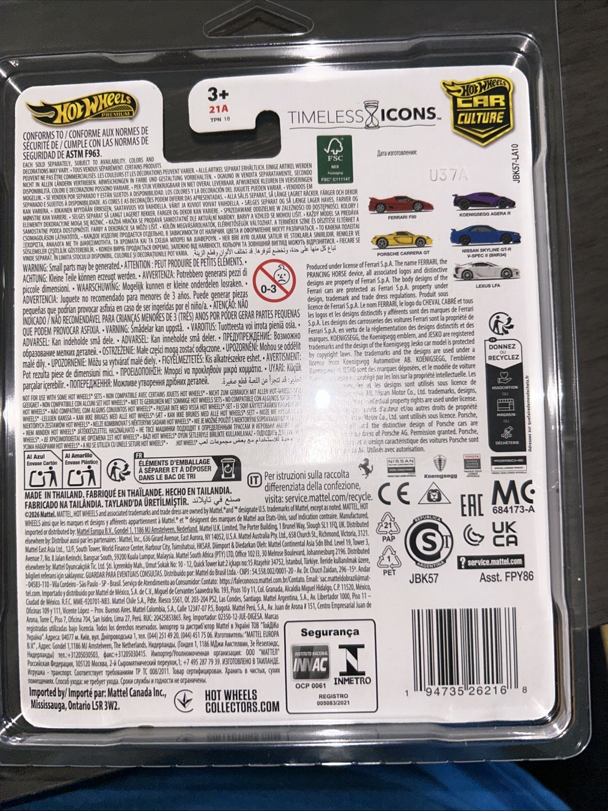 Hot Wheels Premium Car Culture Timeless Icons Set Of 5 In Protectors