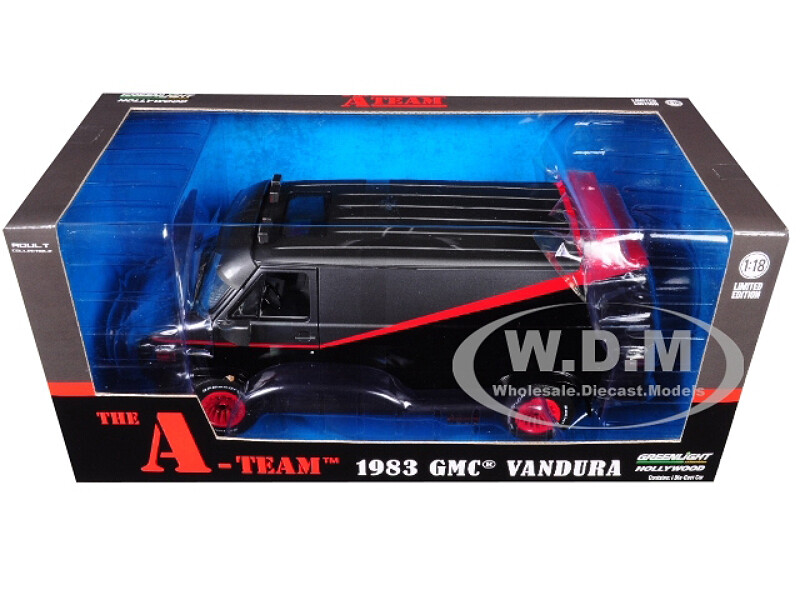 1983 GMC VANDURA BLACK & SILVER “THE A-TEAM” 1/18 DIECAST MODEL GREENLIGHT 13521