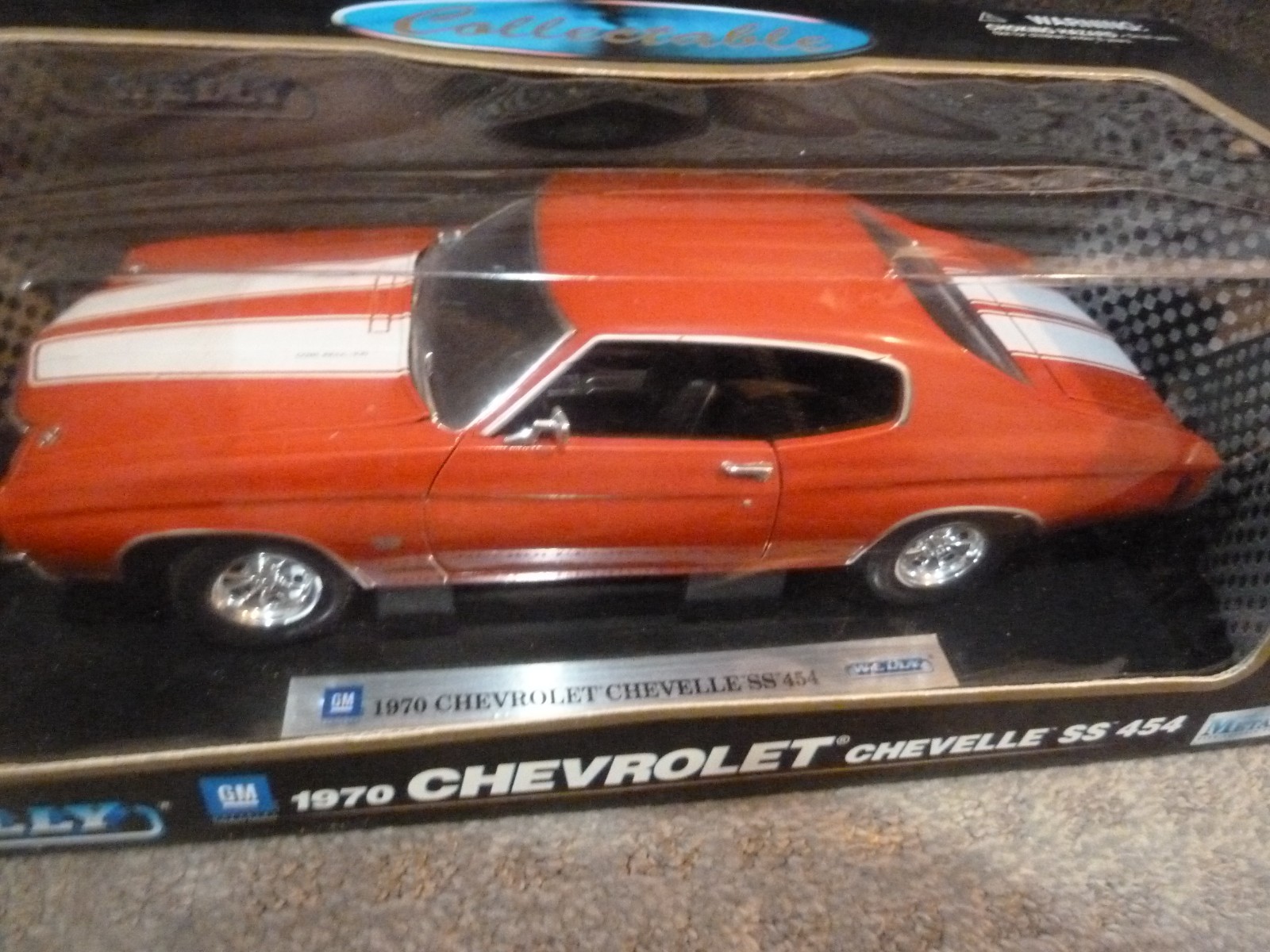 WELLY COLLECTABLE 1/18 Orange 1970 Chevrolet Chevelle SS454 Diecast Car RARE NEW