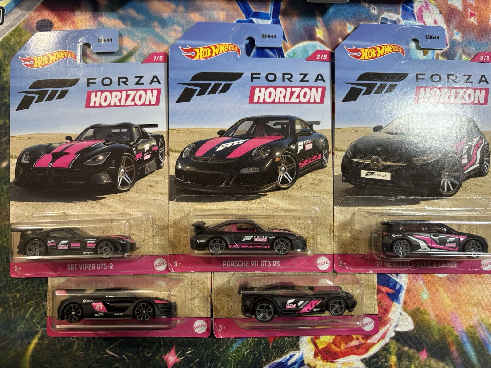 Hot Wheels Forza Horizon Full Set Of 5 Black Pink 5/5 New