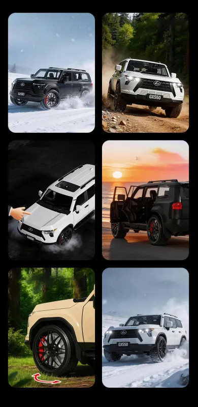 1:24 Lexus GX550 SUV Alloy Diecast Car Model Sound Light Kid’s Toy Collectibles