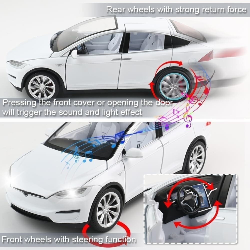 1:24 Tesla Model X Car Alloy DieCast Medel Car Toy Perfect gift for Boy Xmas US
