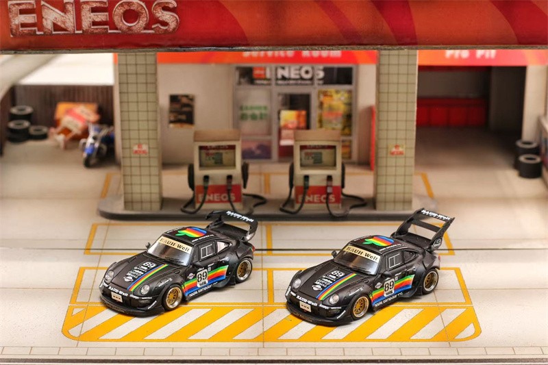 SW 1:64 RWB 993 matte black Diecast Model Car