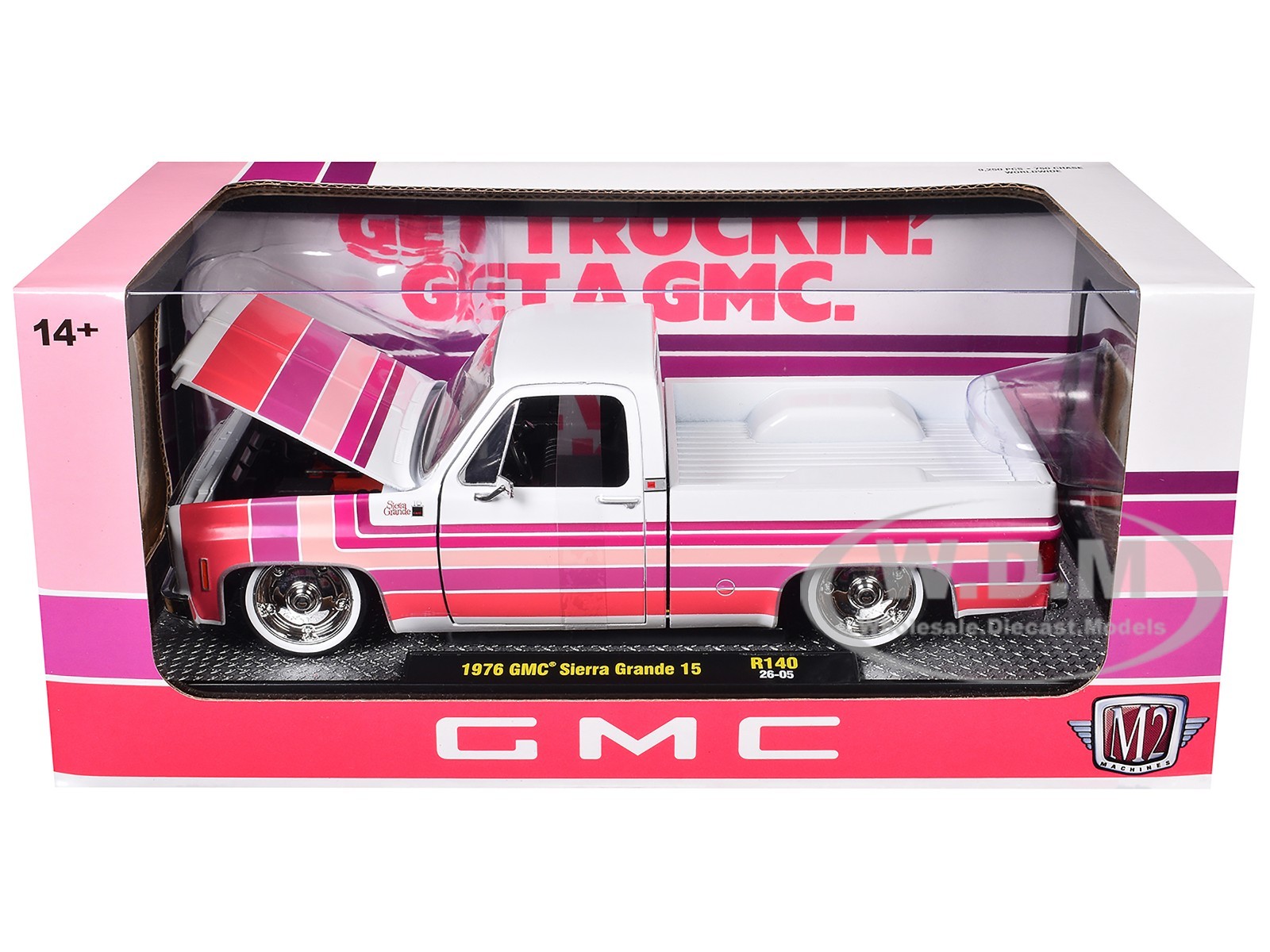 1976 GMC SIERRA GRANDE 15 PICKUP WHITE 1/24 DIECAST MODEL BY M2 40300-140 A