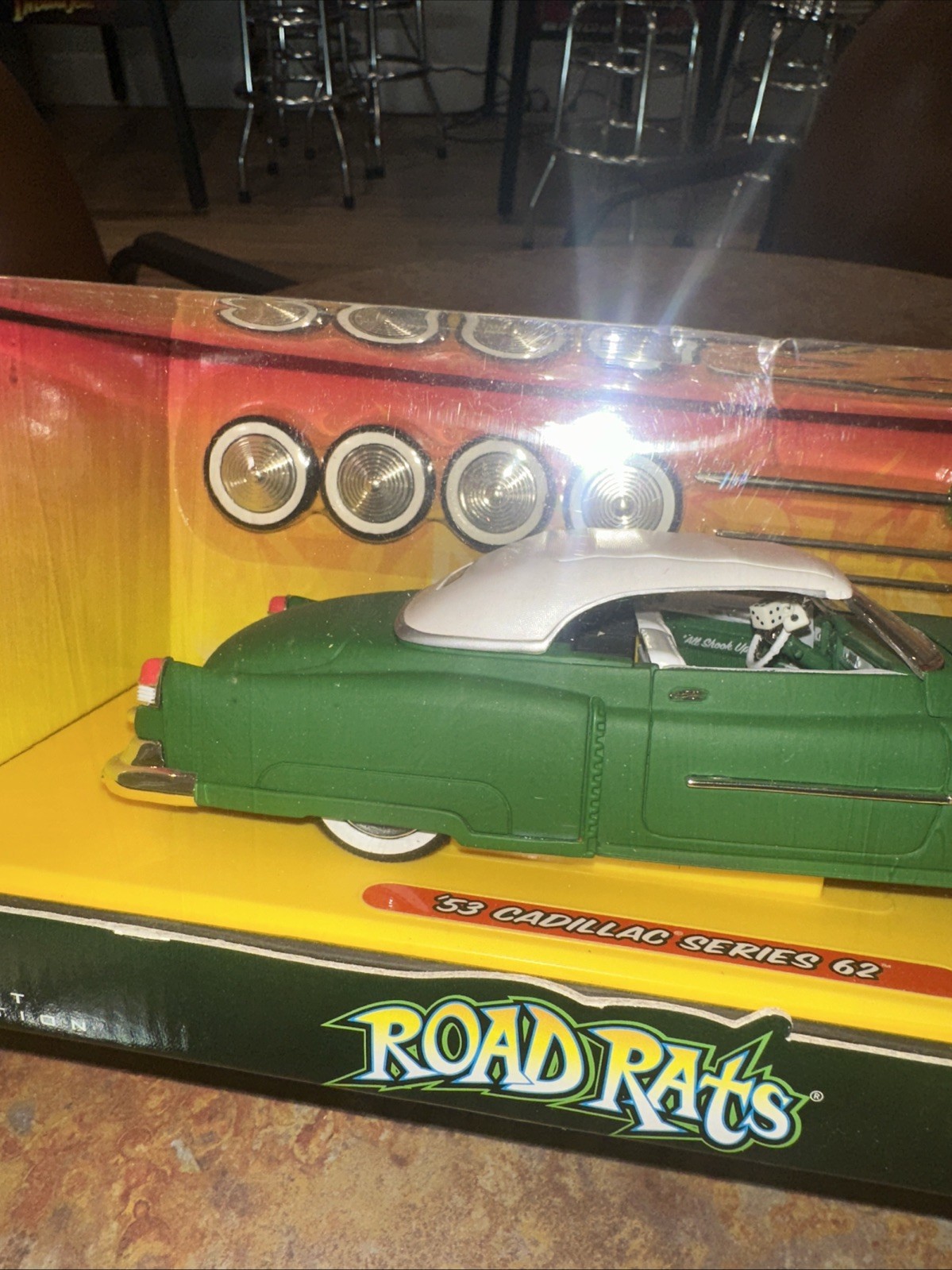 2003 Jada Road Rats 1953 Cadillac Series 62 1:24 Die Cast w/Extra Wheels NOS