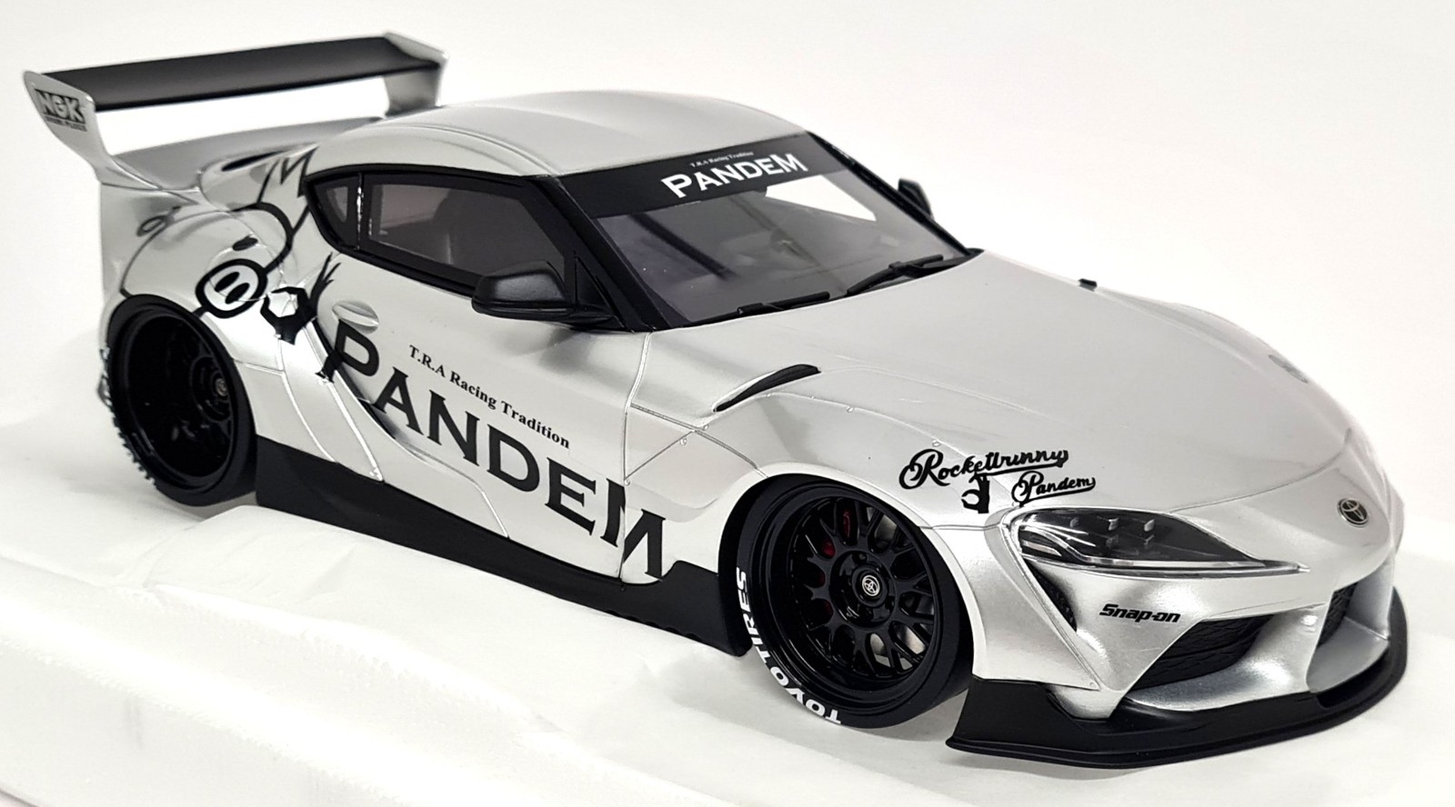 TopSpeed 1/18 – Toyota GR Supra Pandem V1.0 Silver Resin Scale Model Car
