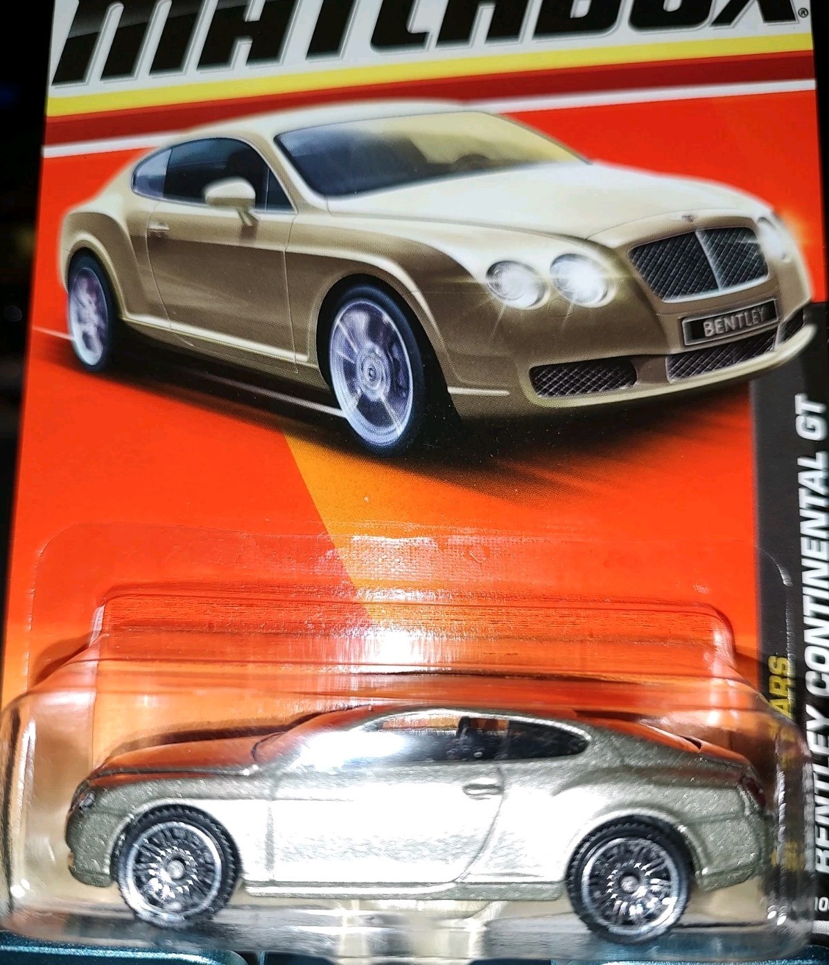 RARE 2010 MATCHBOX LUXURY SPORT CAR SILVER BENTLEY CONTINENTAL GT #36 1/64 MISP