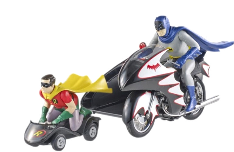 Hot Wheels Batman 1966 Batcycle w/Batman & Robin Diecast Elite 1:12 Unopened Box