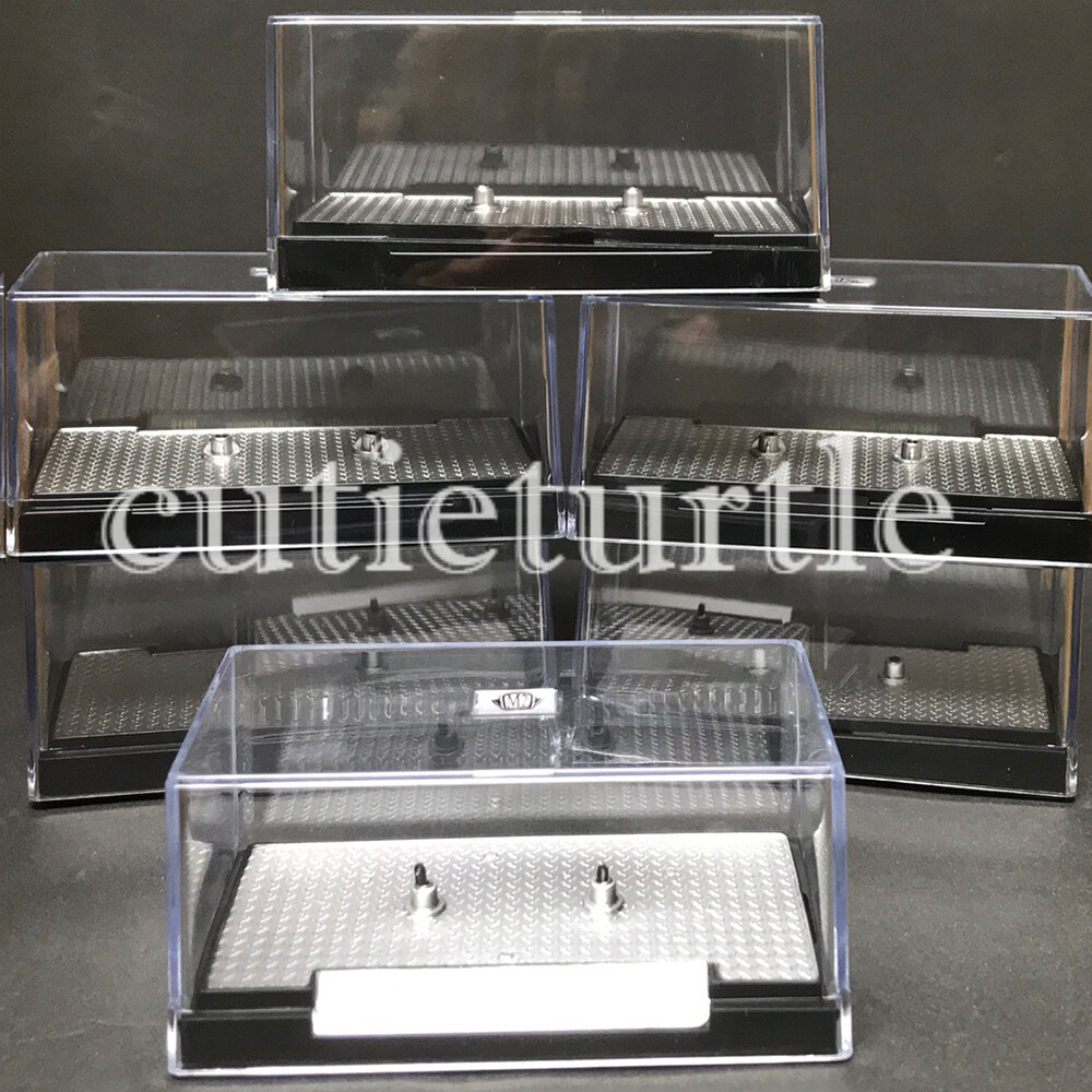 1:64 M2 Display Clear Plastic Show Case Chrome Base x 6