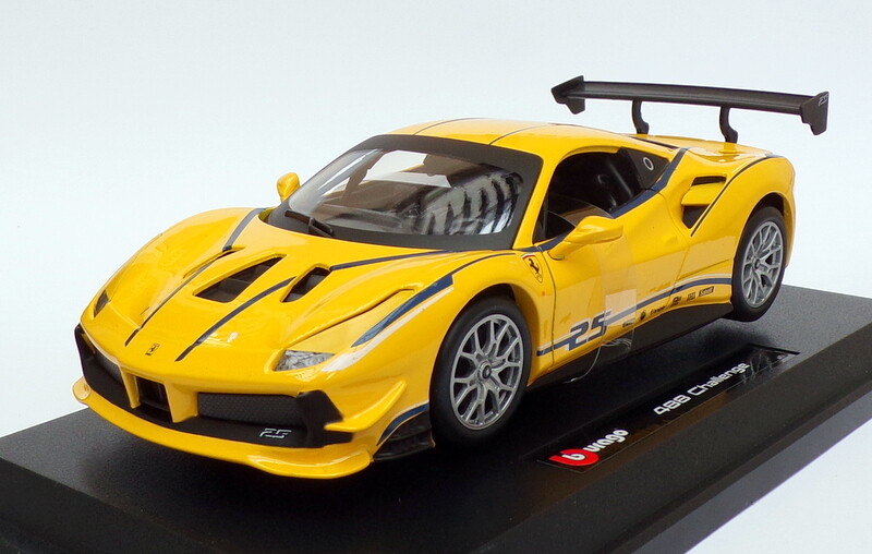 Burago 1/24 Scale Model Car 18-26307 – Ferrari 488 Challenge – Yellow