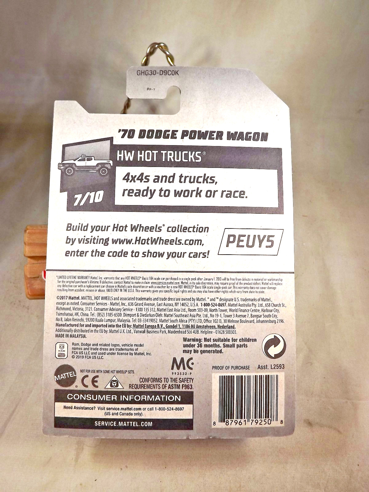 2020 Hot Wheels Walmart #10 Zamac #152 HW Hot Trucks 7/10 ’70 DODGE POWER WAGON