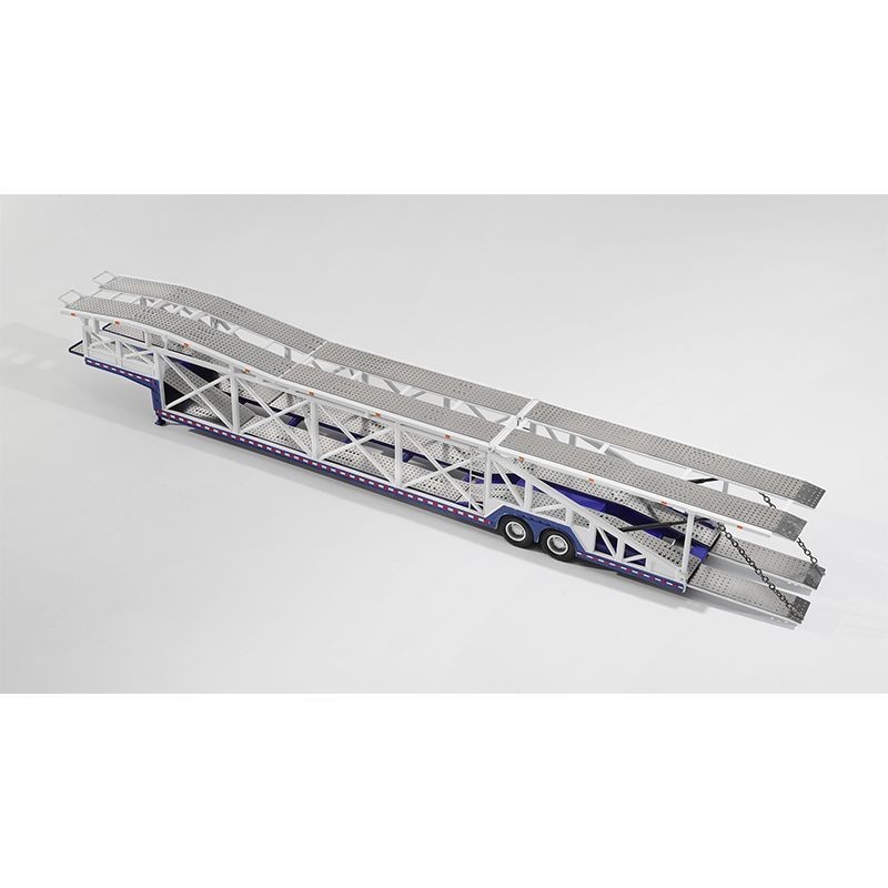 GCD 1:64 Diecast Car Carrier Trailer 10-Unit Loading Black Blue Metal Model