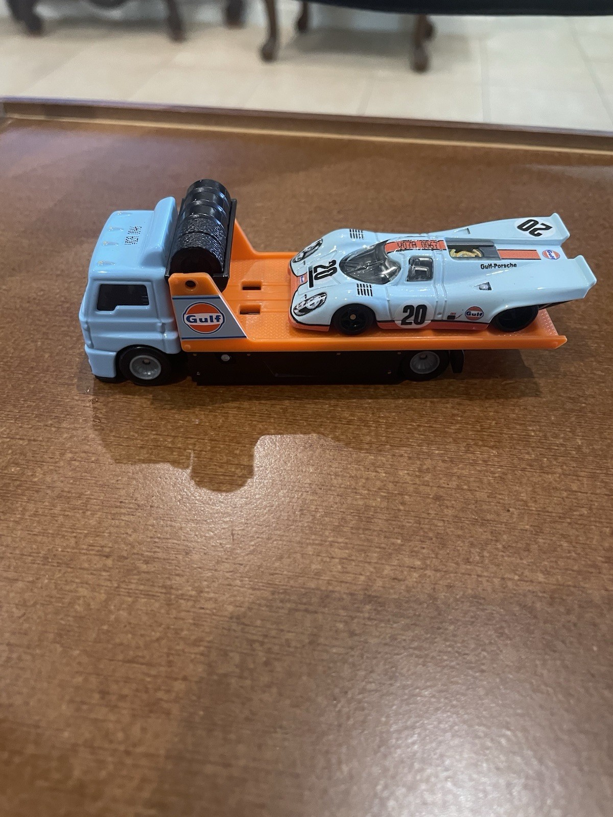 HOT WHEELS FACTORY PROTOTYPE GULF PORSCHE 917K/FLEET STREET HAULER RR RARE COMBO
