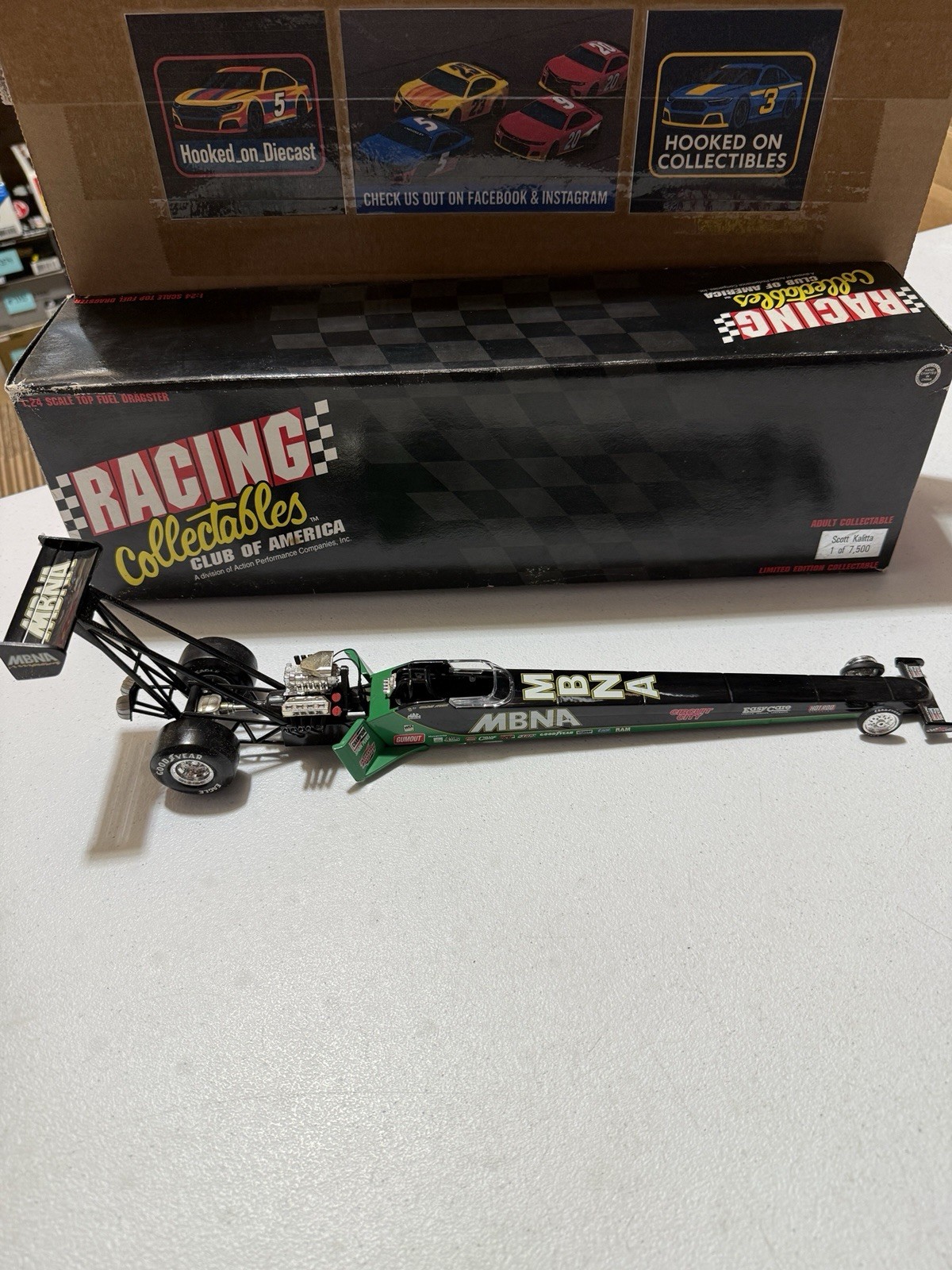 CORY MCCLENATHAN MBNA 1999 NHRA Top Fuel Dragster 1/24 Diecast WRONG BOX