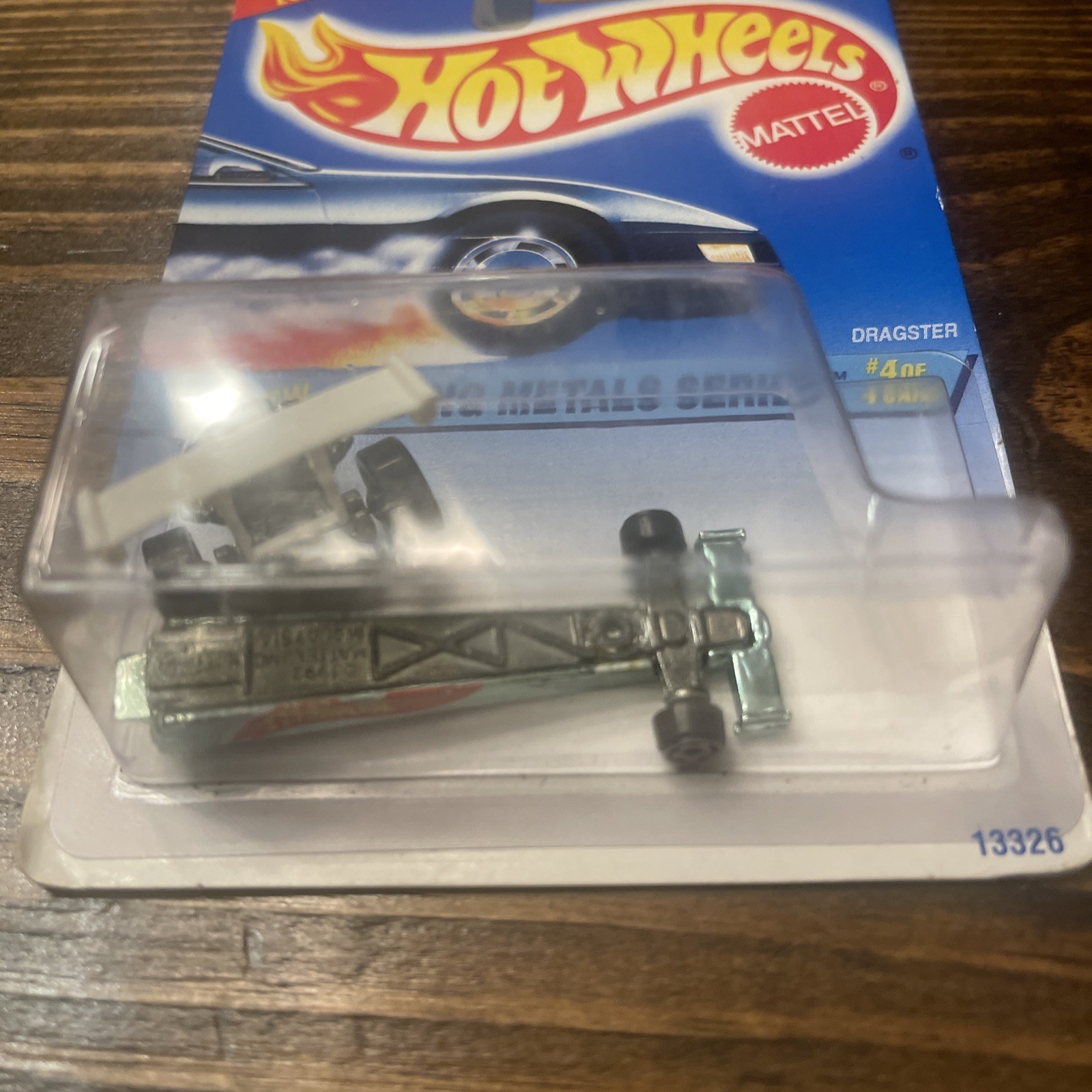 HOT WHEELS RACING METALS SERIES CHROME DRAGSTER New OnCARD #340 Huge Error