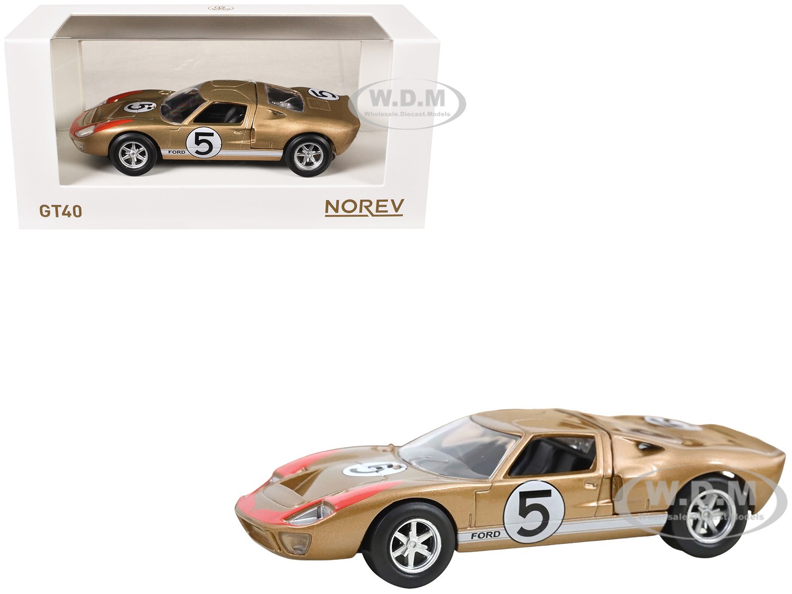 1966 FORD GT40 MKII #5 KANDY GOLD 1/43 DIECAST MODEL CAR BY NOREV 270578