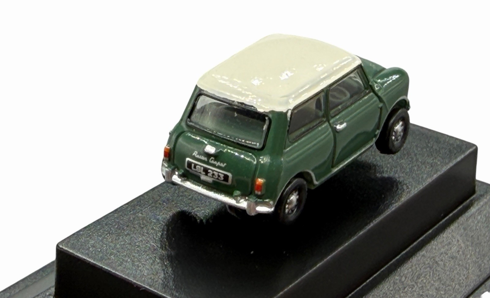 Austin Mini Cooper Almond Green with White Roof Diecast car 1:120 Scale Oxford