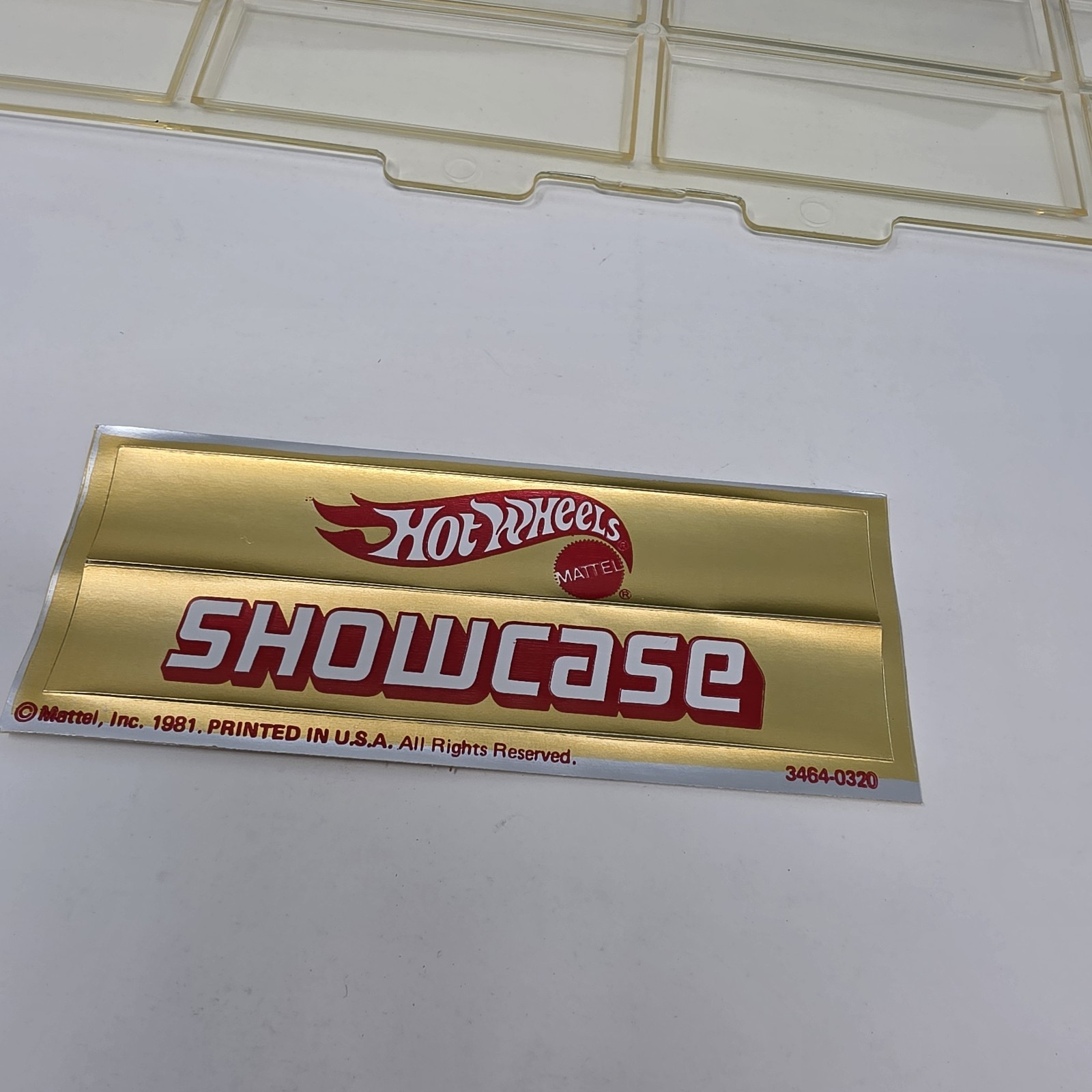 Vintage 1981 Mattel Hot Wheels Showcase Black Plastic Wall Mount + Gold Decals