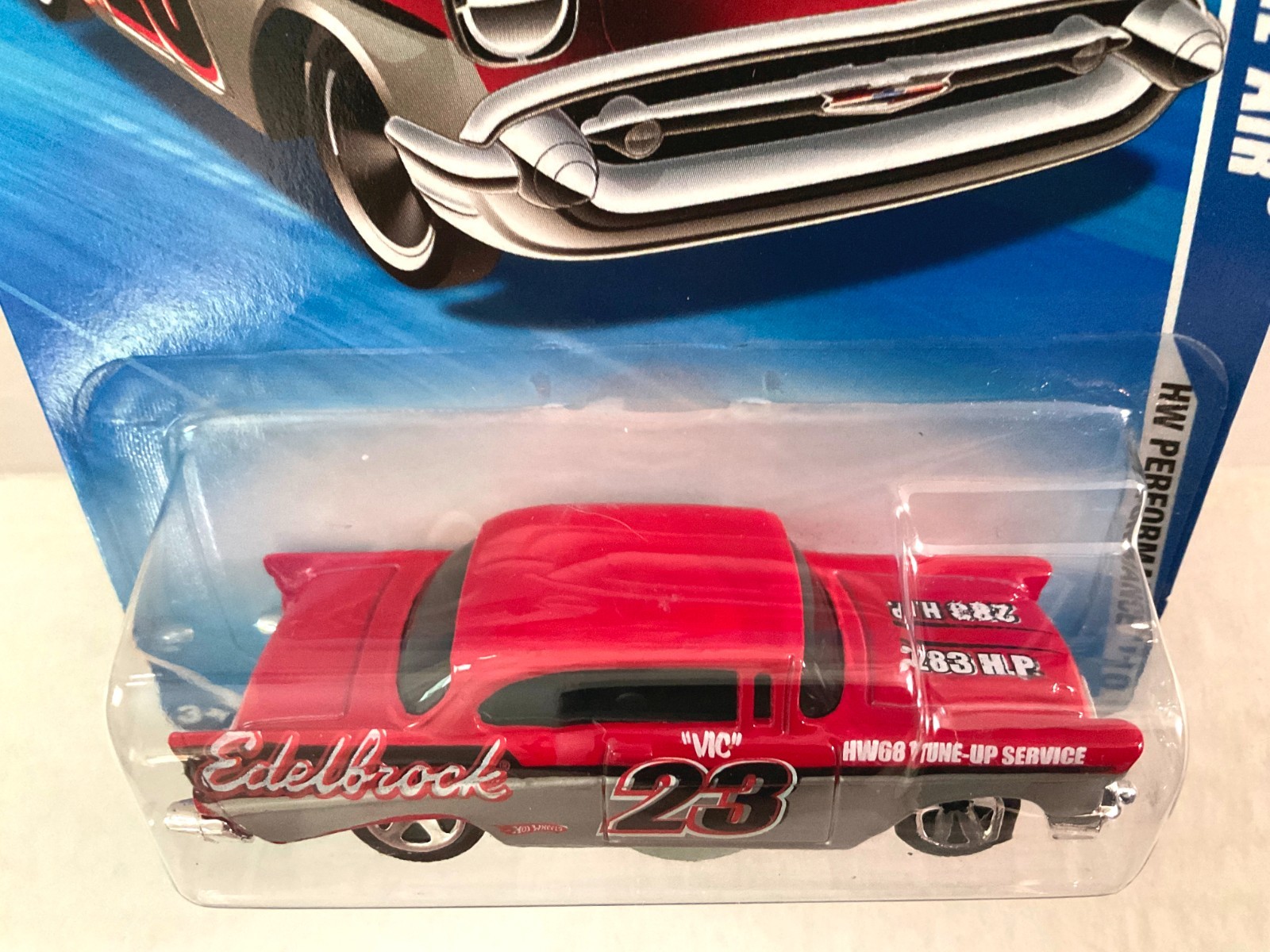 2010 Hot Wheels KMART EXCLUSIVE Color! 57 CHEVY BEL AIR Red & Silver – Edelbrock