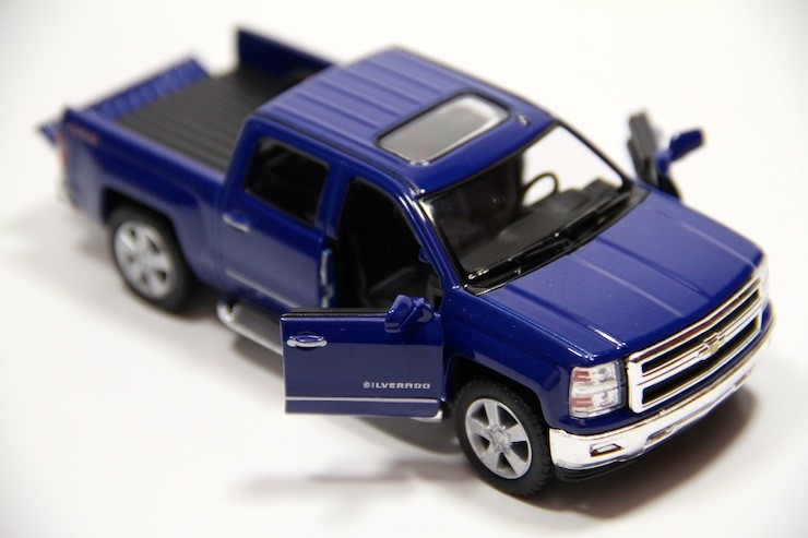 5″ Kinsmart 2014 Chevrolet Silverado Truck Diecast Model Toy 1:46 Chevy – BLUE