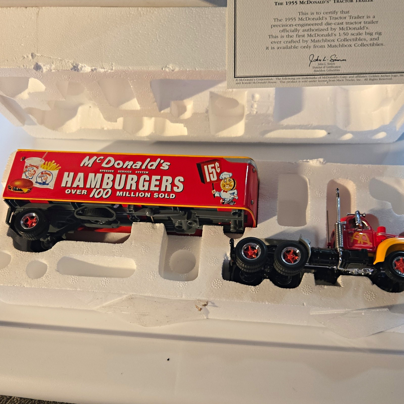 Matchbox Collectibles 1955 Mack McDonald’s Tractor Trailer 1:50 Diecast DYM34577