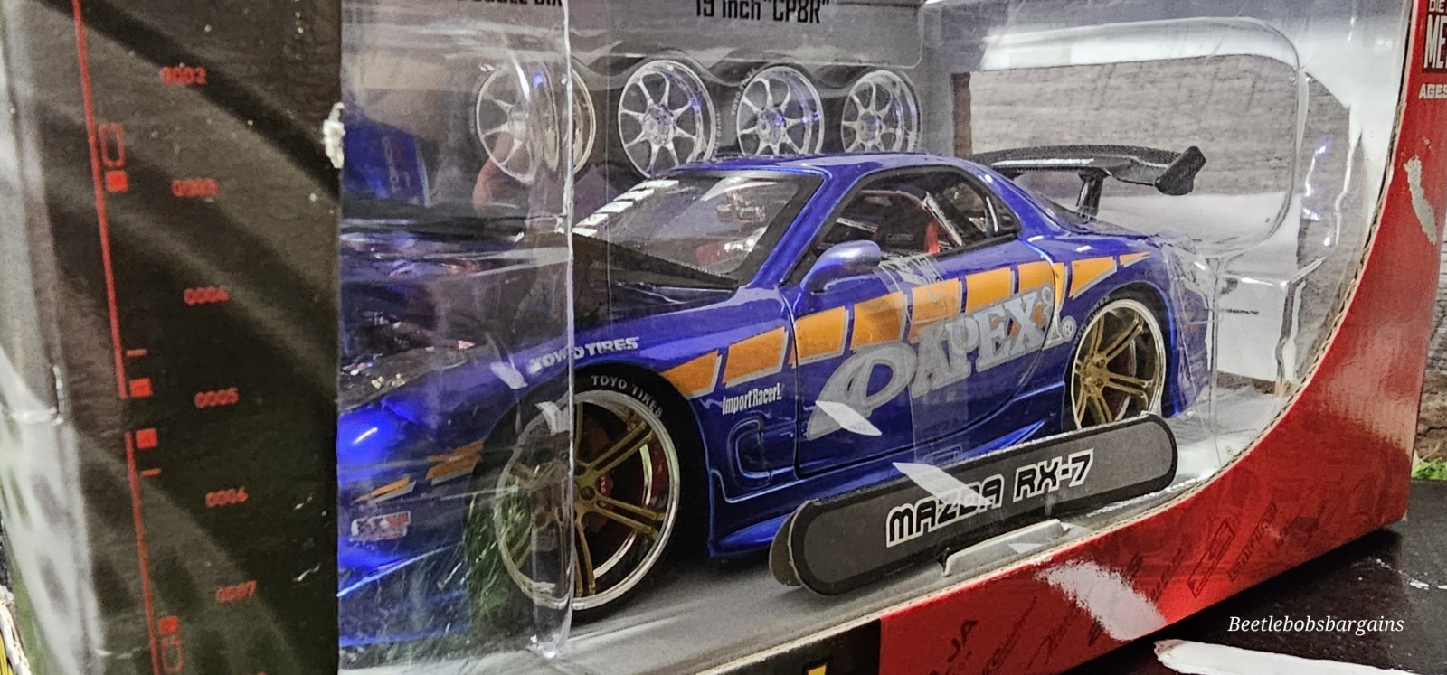 Vntg 2003 Jada Import Racer Mazda RX-7 Apex 1:24 Diecast Blue Rare Car NISB