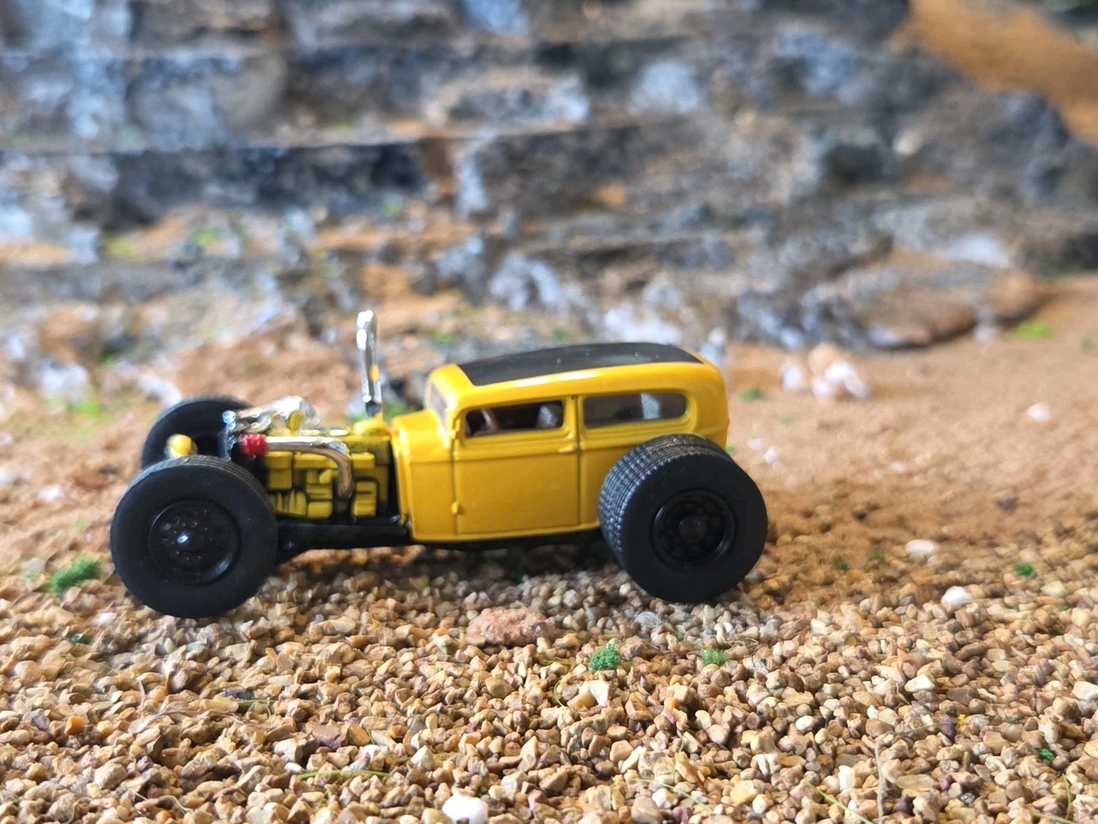 Custom 1:64 street Rat Rod lowered hot FORD chopped panel paddy wagon HotWheels