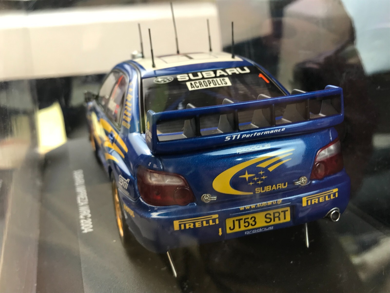 NEW IN BOX Diecast Car Autoart Slot Racing BLUE 2004 SUBARU IMPREZA WRC 1:24