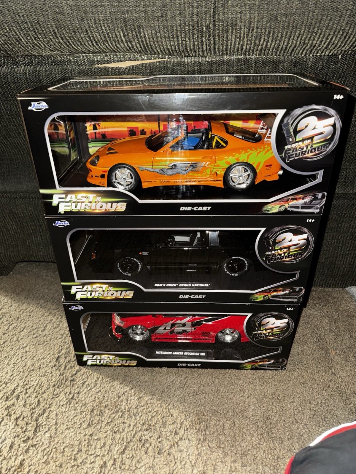 JADA 1:18 FAST & FURIOUS 25th Anniversary 3 Unit Lot Supra Grand National Lancer