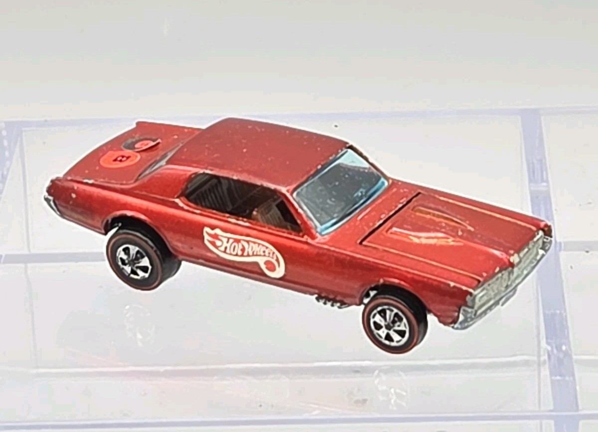 Hot Wheels Redline 1967 Orange Mercury Custom Cougar Brown Int Hong Kong