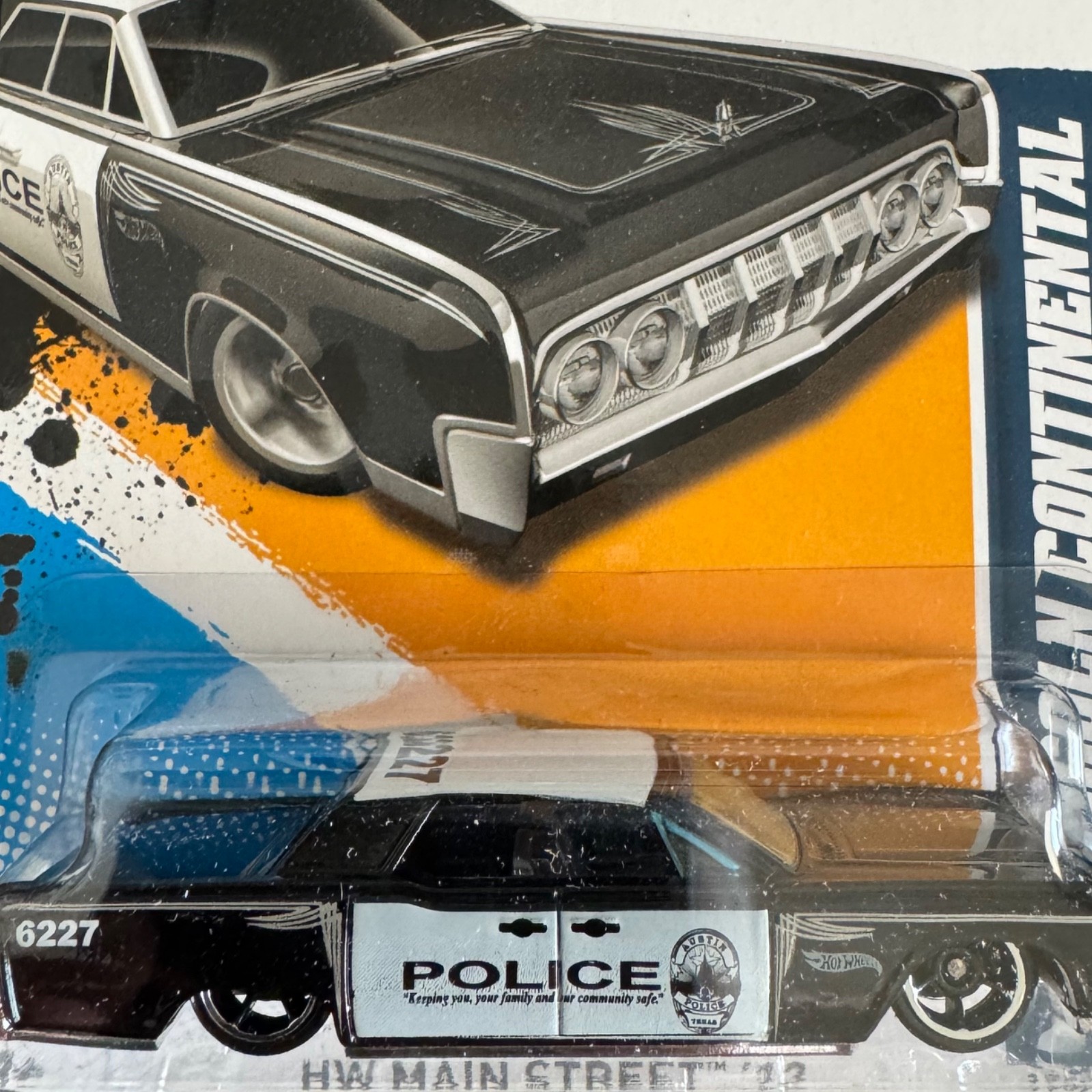 HOT WHEELS 1964 LINCOLN CONTINENTAL 10/10 POLICE CAR 170/247 HW MAIN STREET 2012