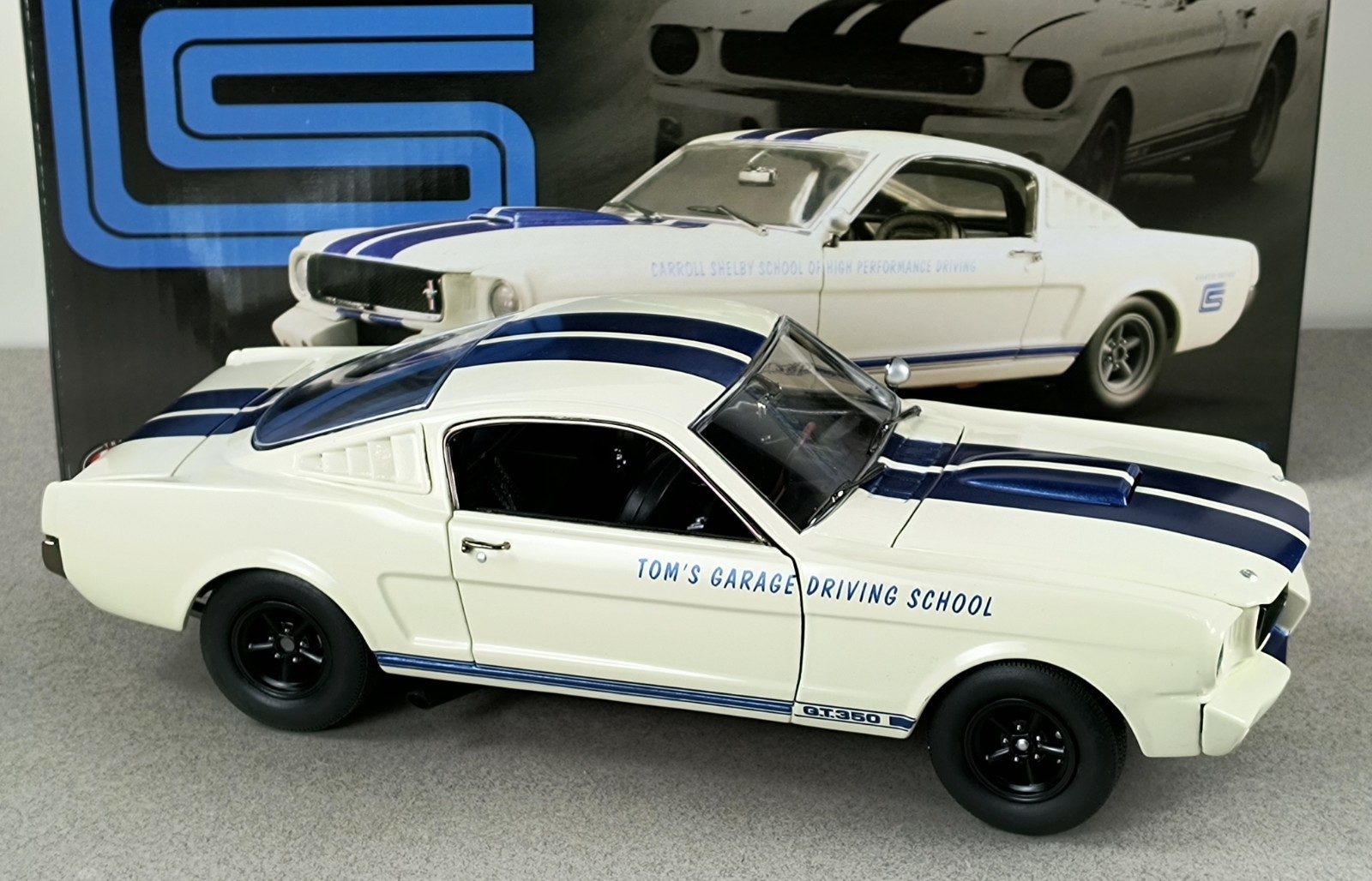 Acme Tom’s Garage 65 Shelby Mustang GT 350 “Driving School” 1:18 RARE # 87 /102
