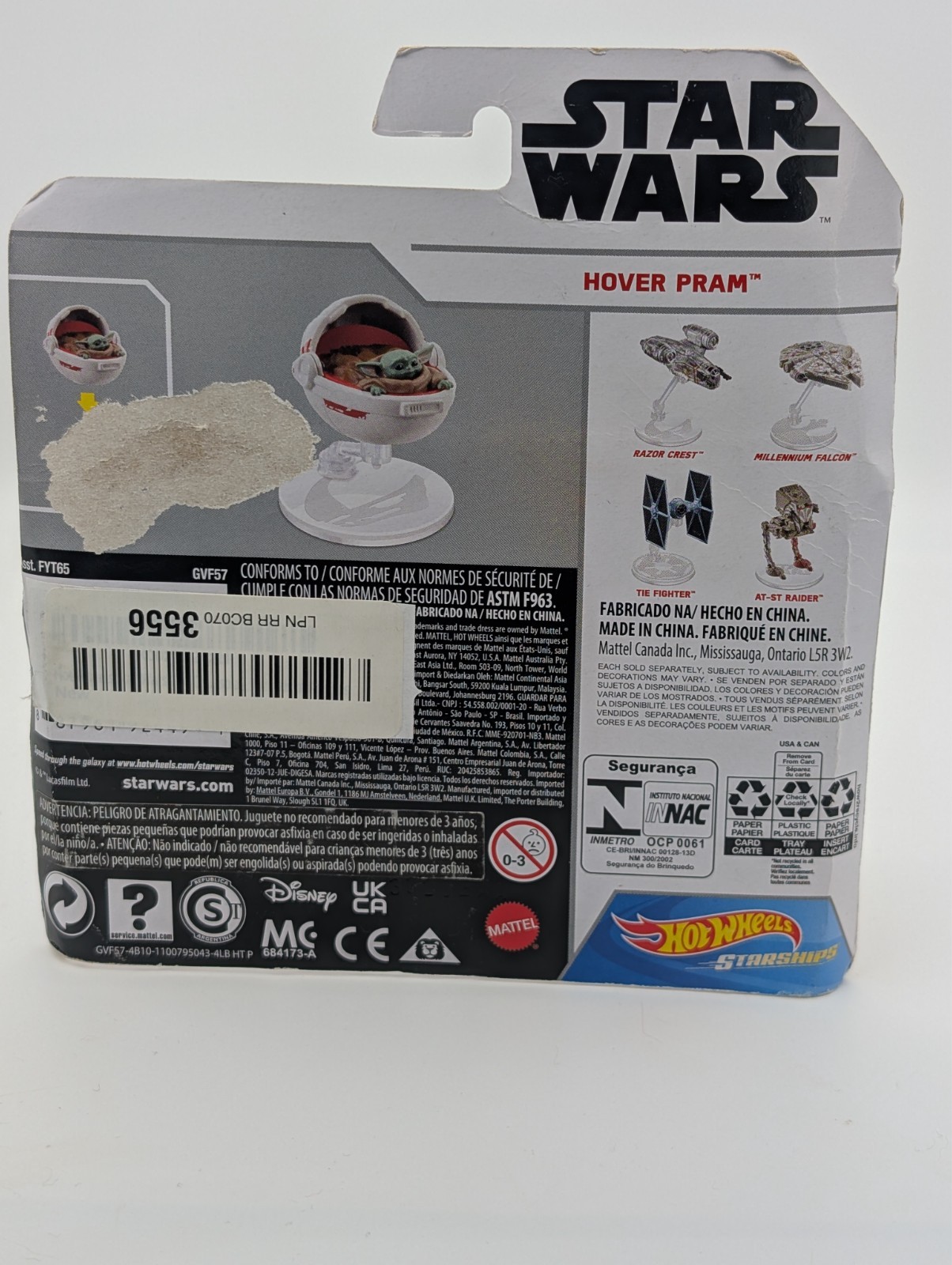 2018 Hot Wheels Star WARS Starships Mandalorian THE CHILD HOVER PRAM Baby Yoda