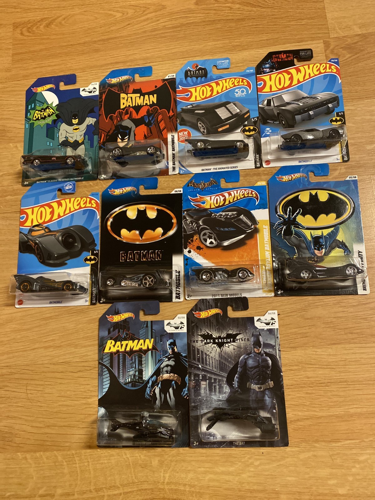Hot Wheels Batmobile Lot Of 10 Variations Batman Bat Copter The Bat 2010-2021