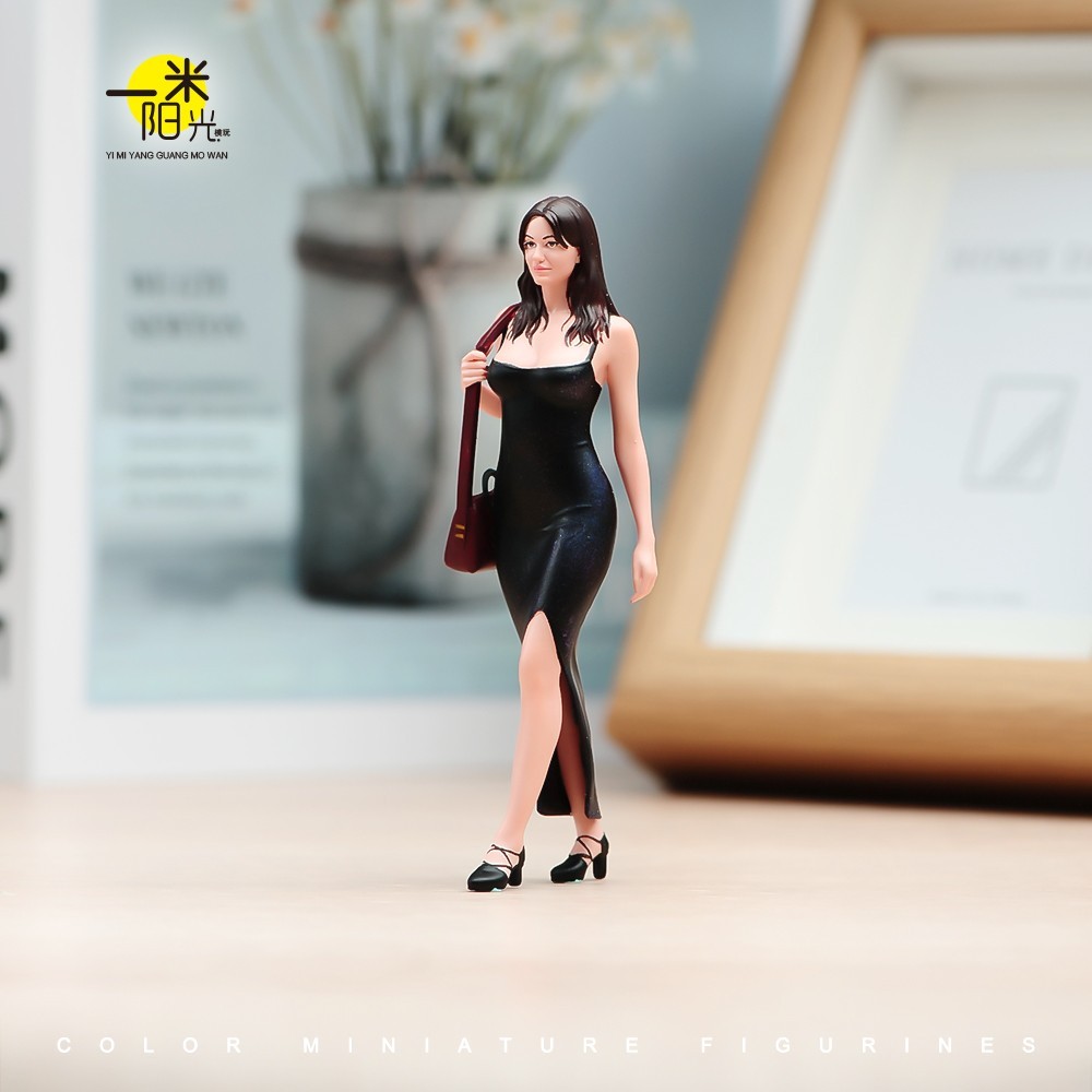 1/18 Miniatures Long Dress Beauty Girl Scene Props Figures Model For Cars